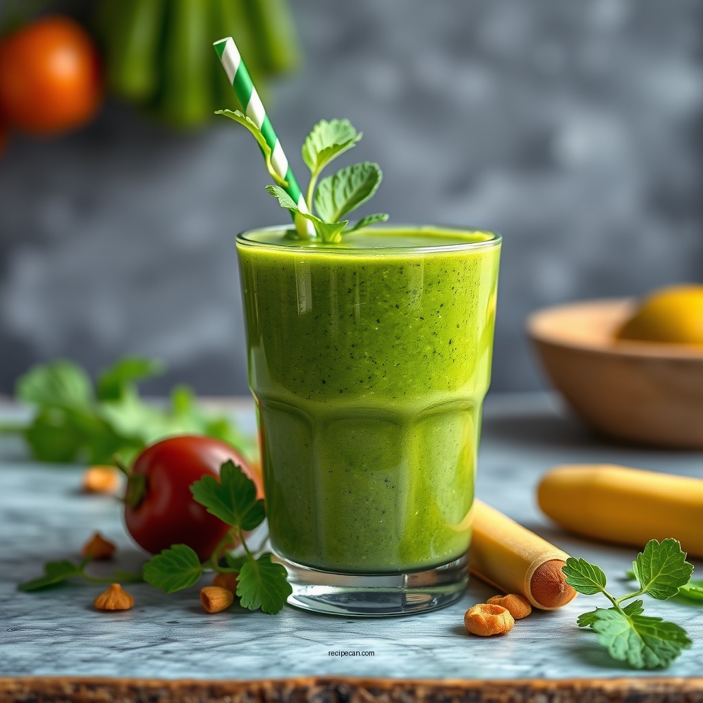Green Power Smoothie - smoothie recipes using vegetables