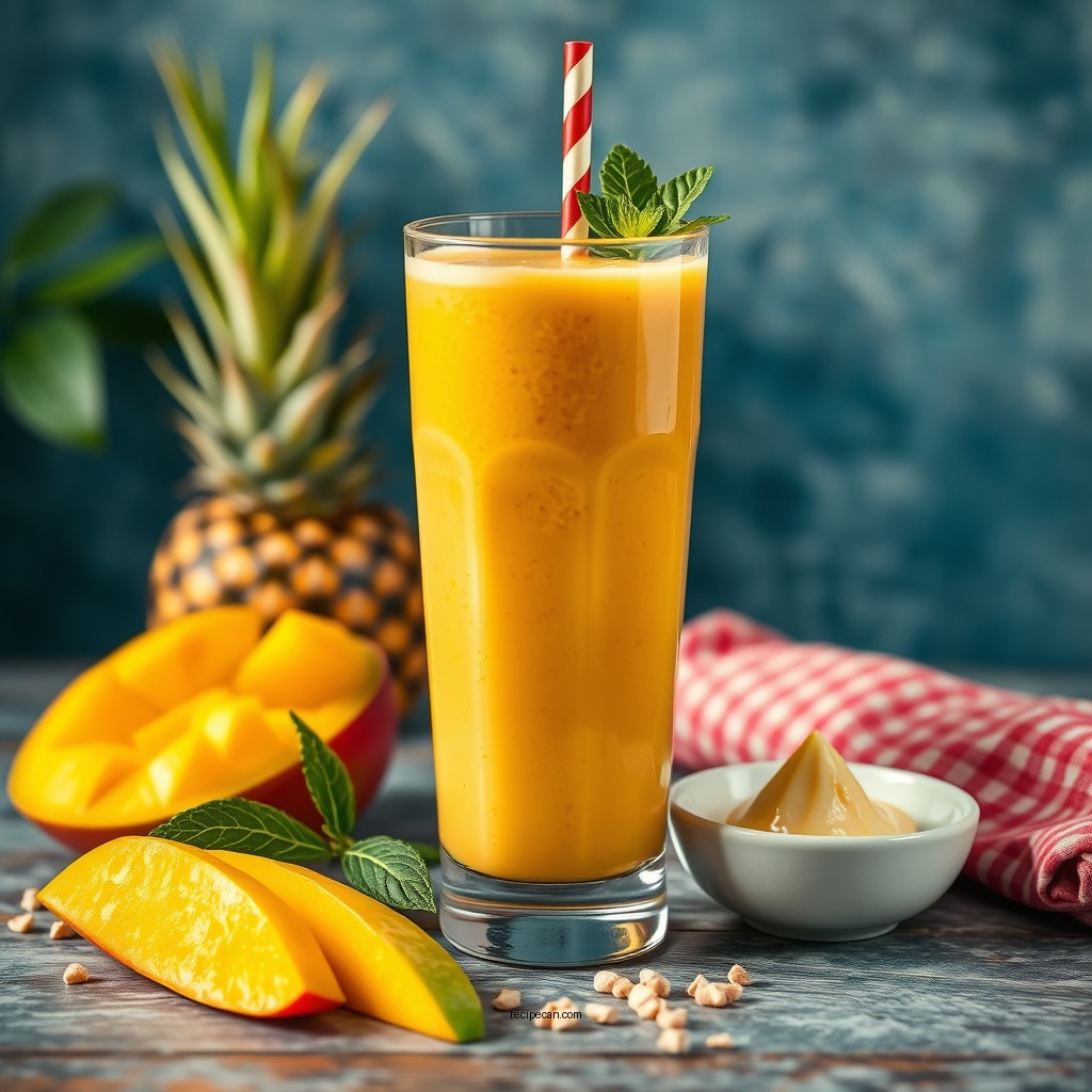 Tropical Mango Greek Yogurt Smoothie - smoothie recipes with greek yogurt