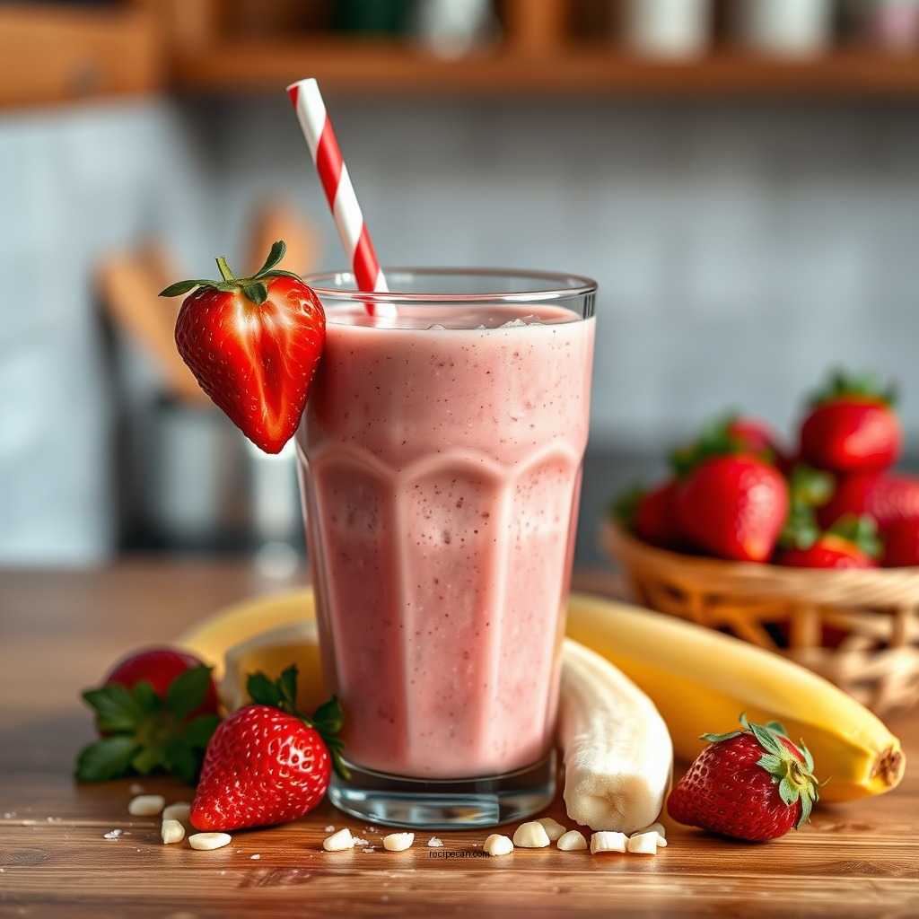 Classic Strawberry Banana Smoothie - smoothie recipes with milk