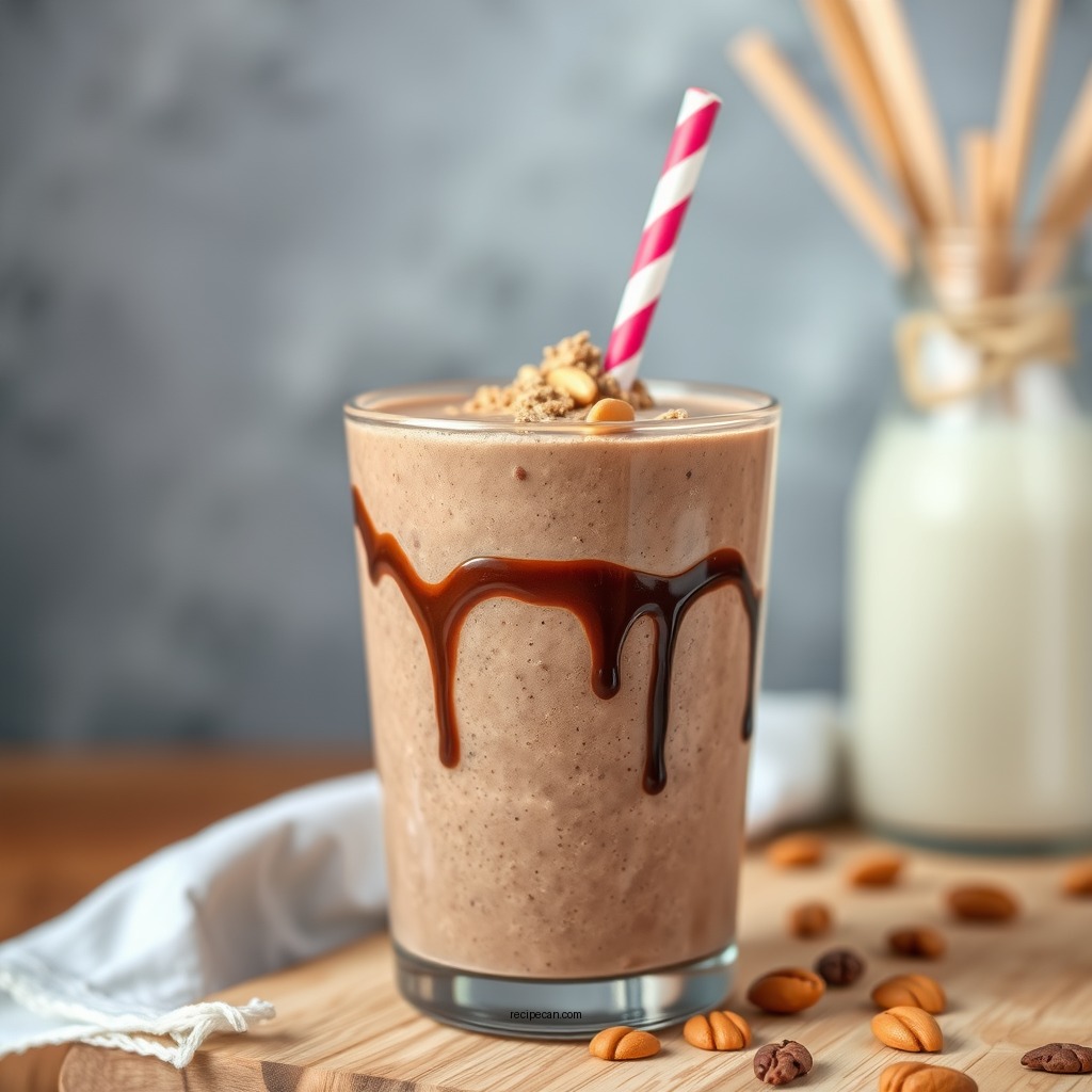 Creamy Chocolate Peanut Butter Smoothie - smoothie recipes with milk