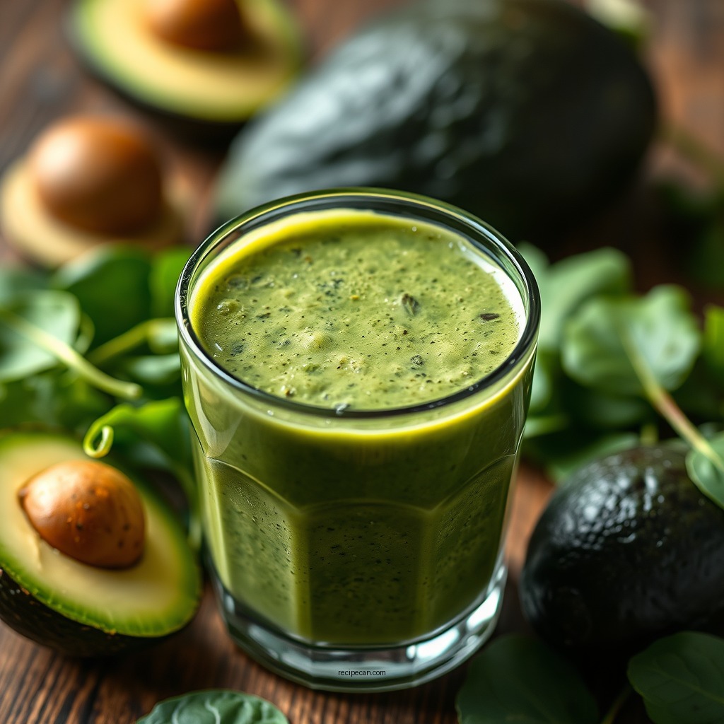 Green Spinach and Avocado Smoothie - smoothie recipes with milk