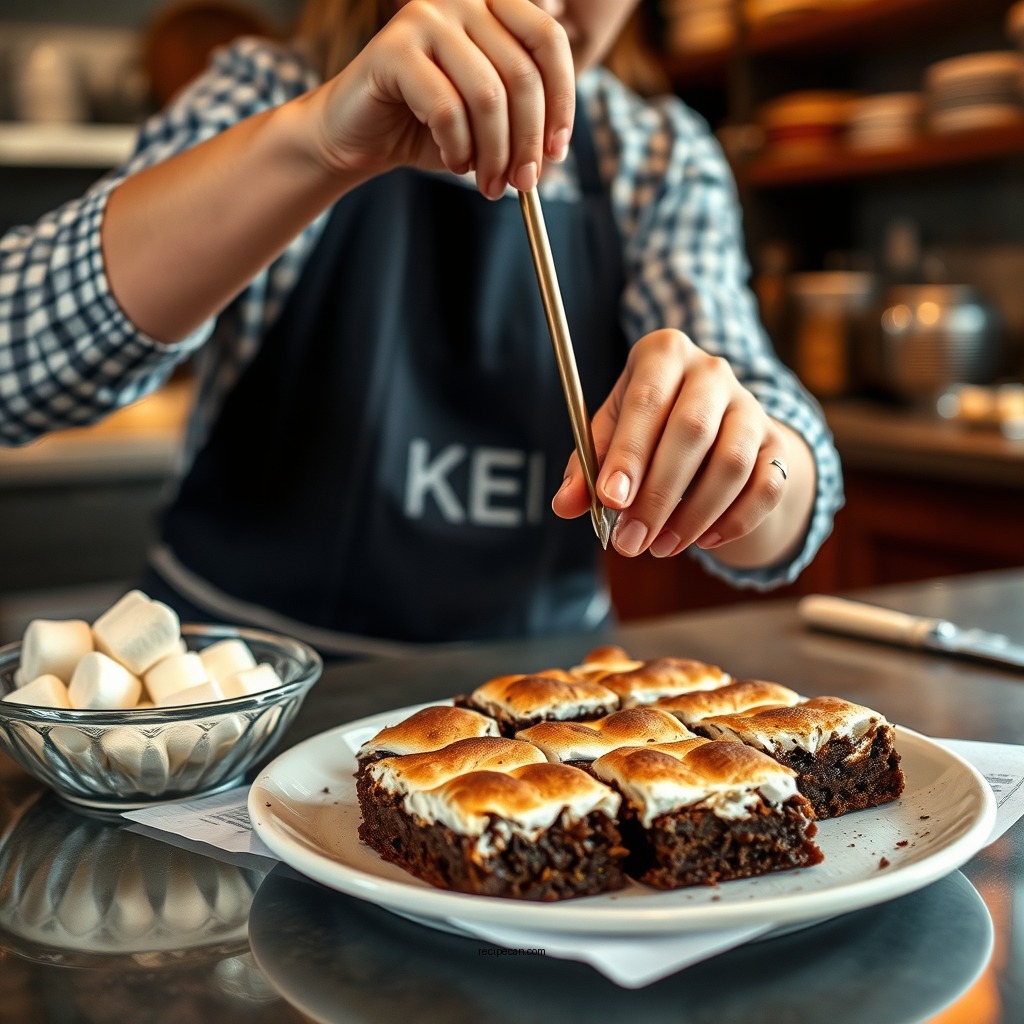 Step-by-Step Preparation - s'mores brownie recipe