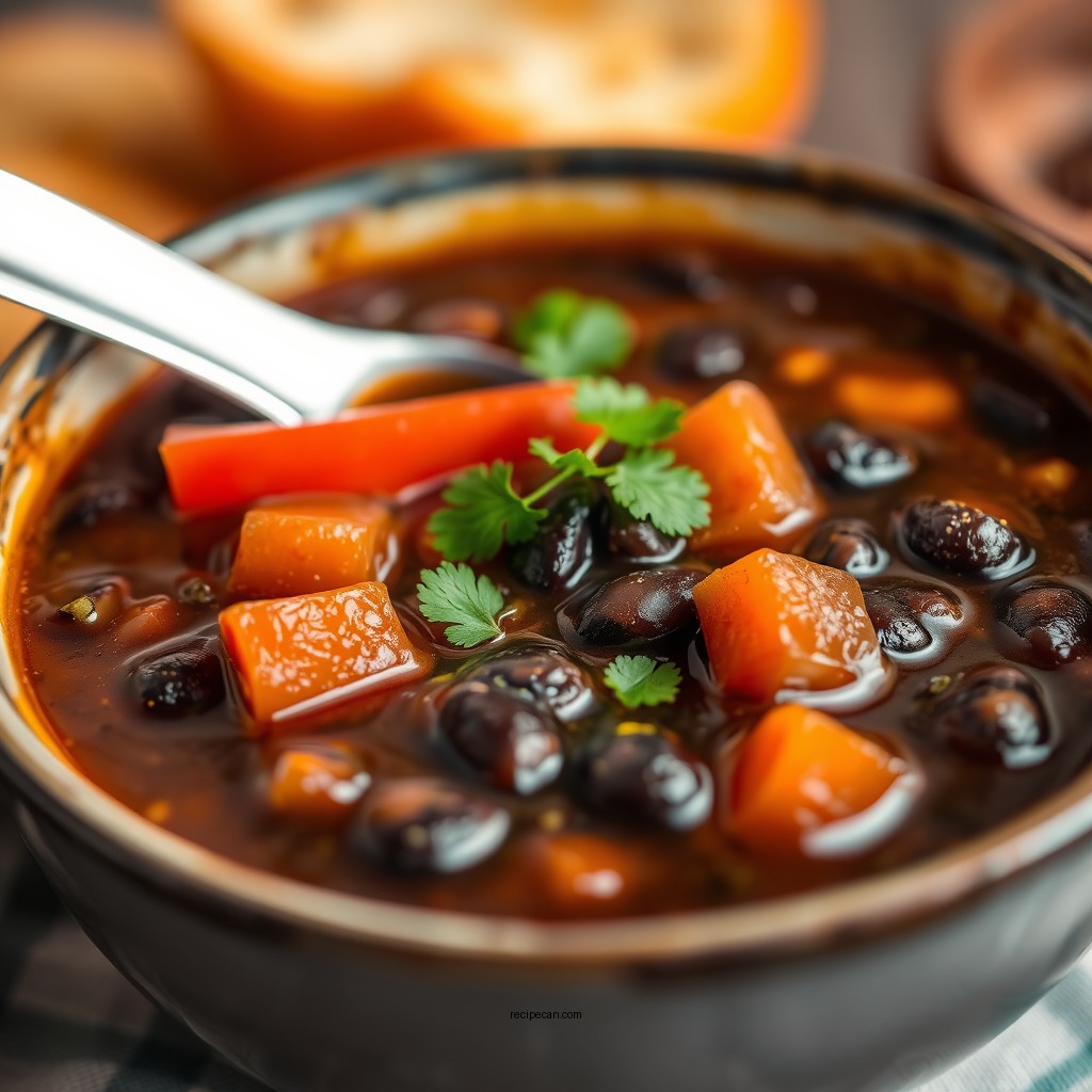 Spicy Black Bean Soup - soup recipes for lent