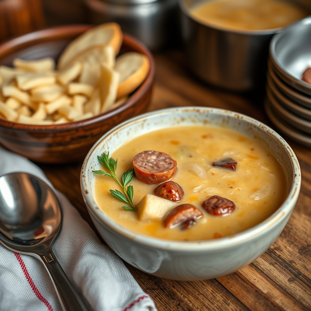 Creamy Andouille Sausage Potato Soup - soup recipes with andouille sausage