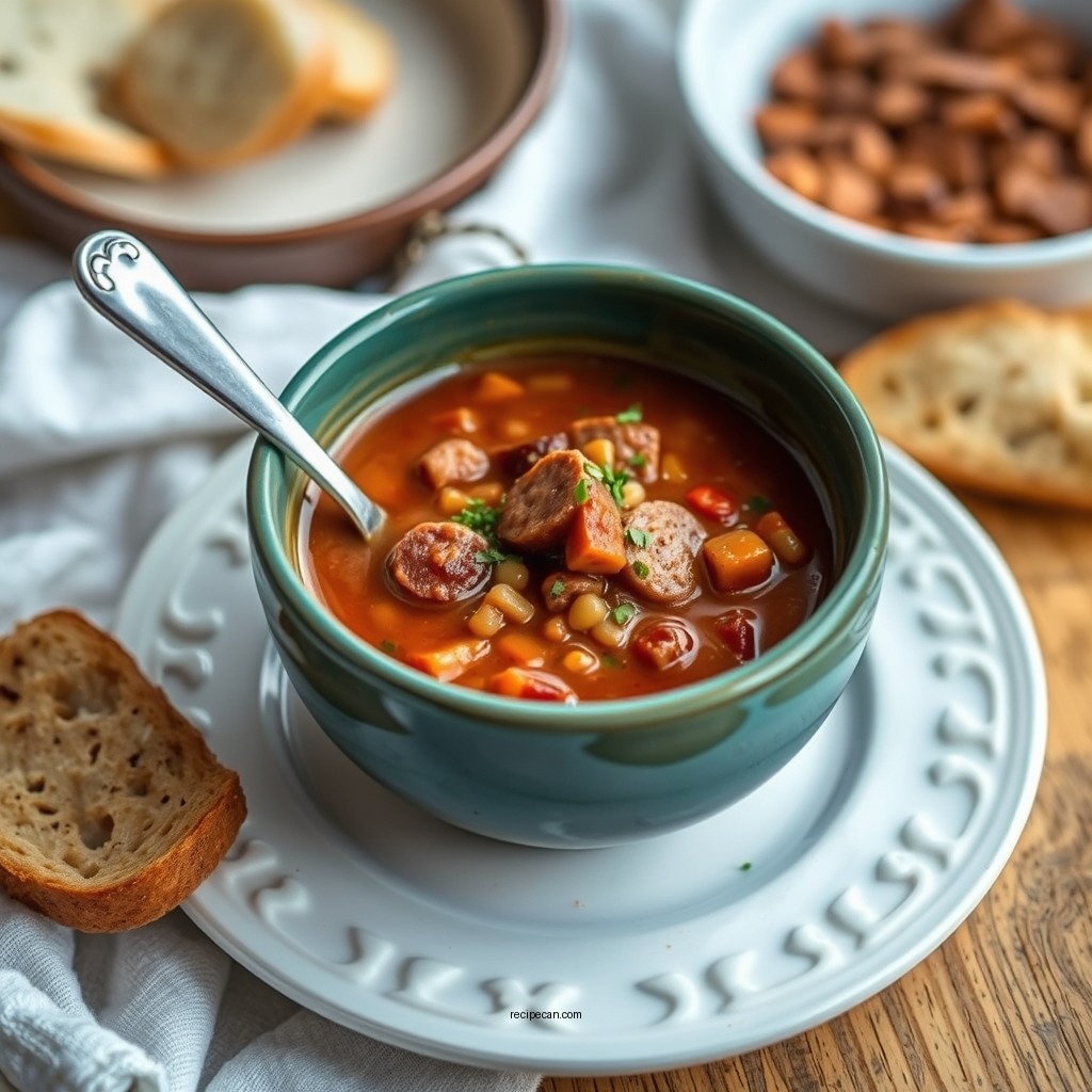Spicy Andouille Sausage and Lentil Soup - soup recipes with andouille sausage