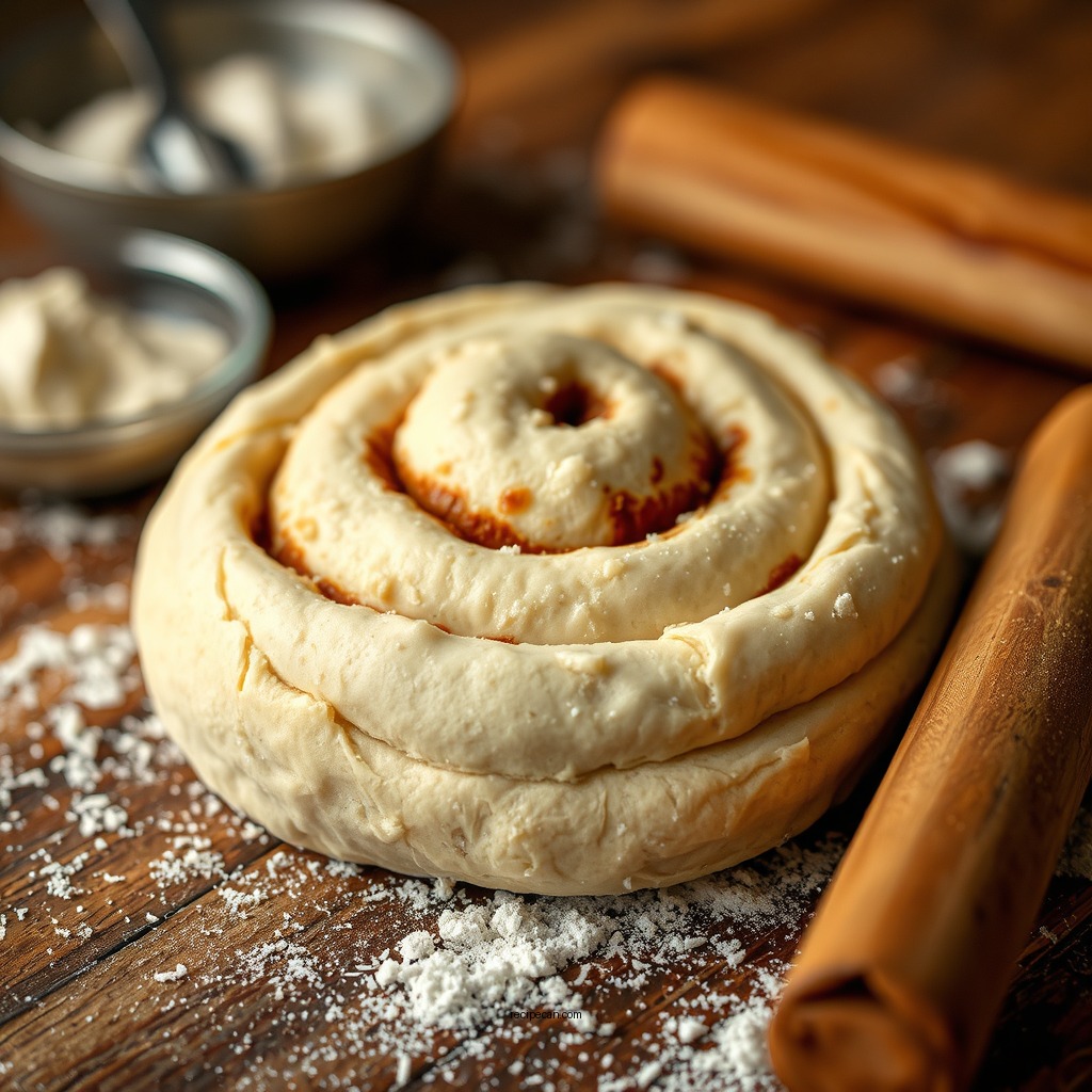 Preparing the Dough - sourdough discard cinnamon roll recipe