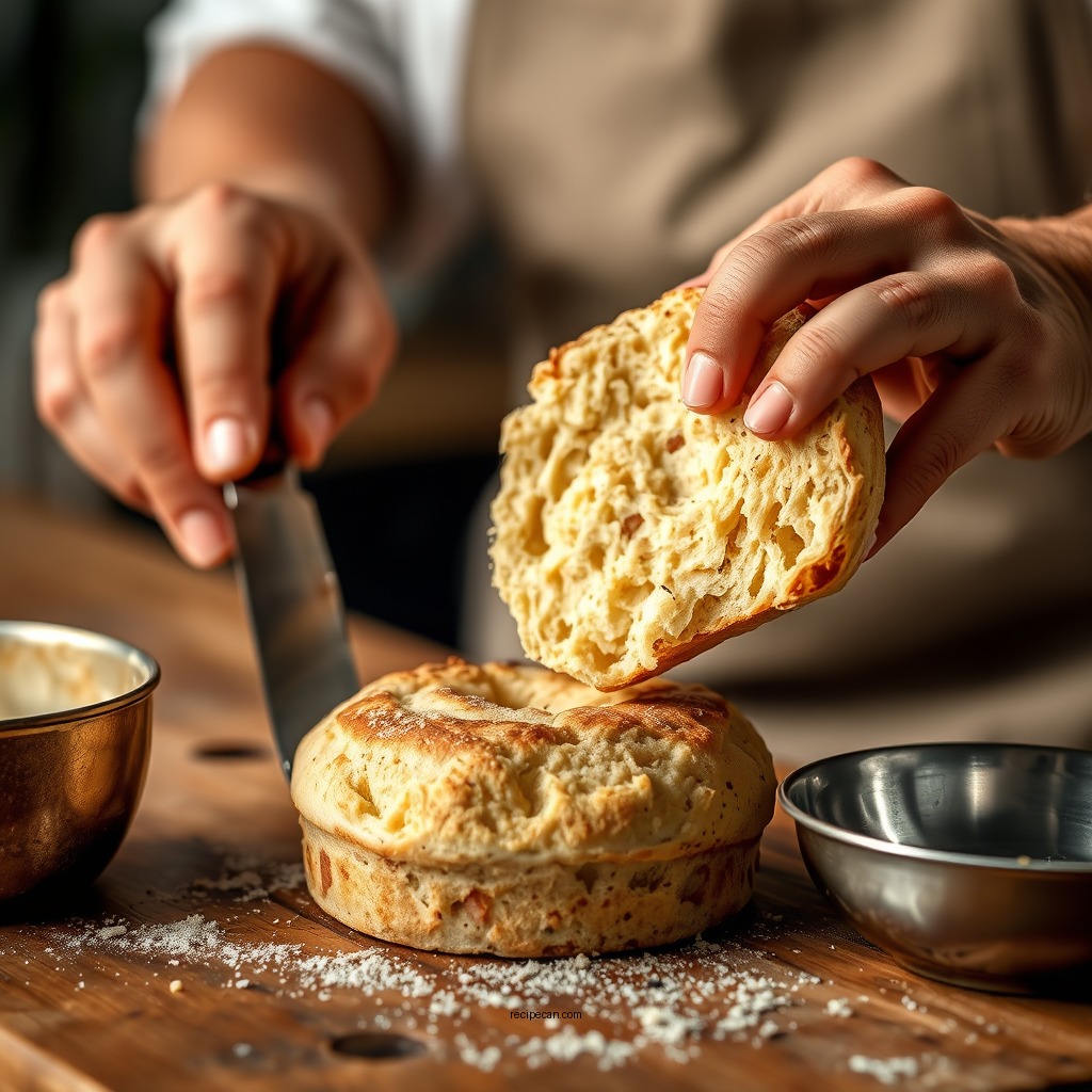 Step-by-Step Preparation - sourdough english muffin recipe