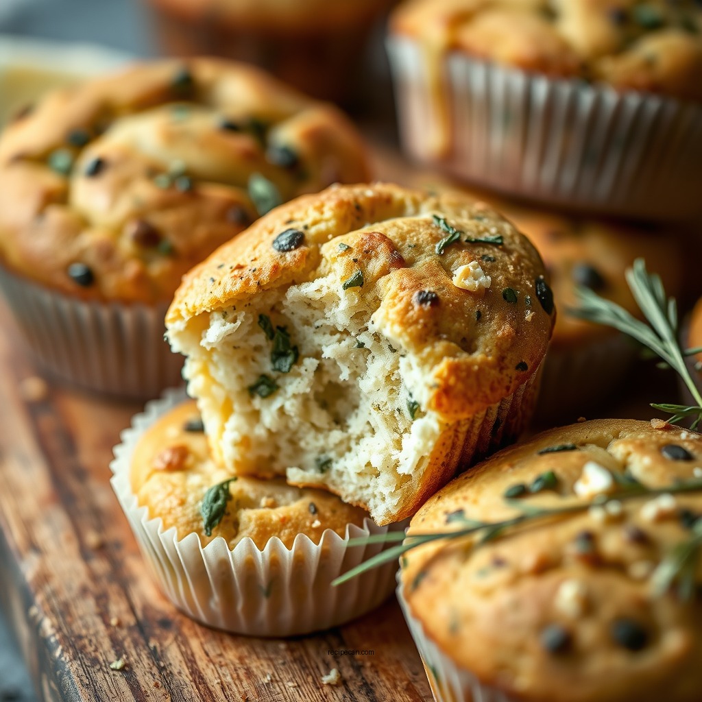 Savory Sourdough Muffins: Cheese and Herbs - sourdough muffin recipes