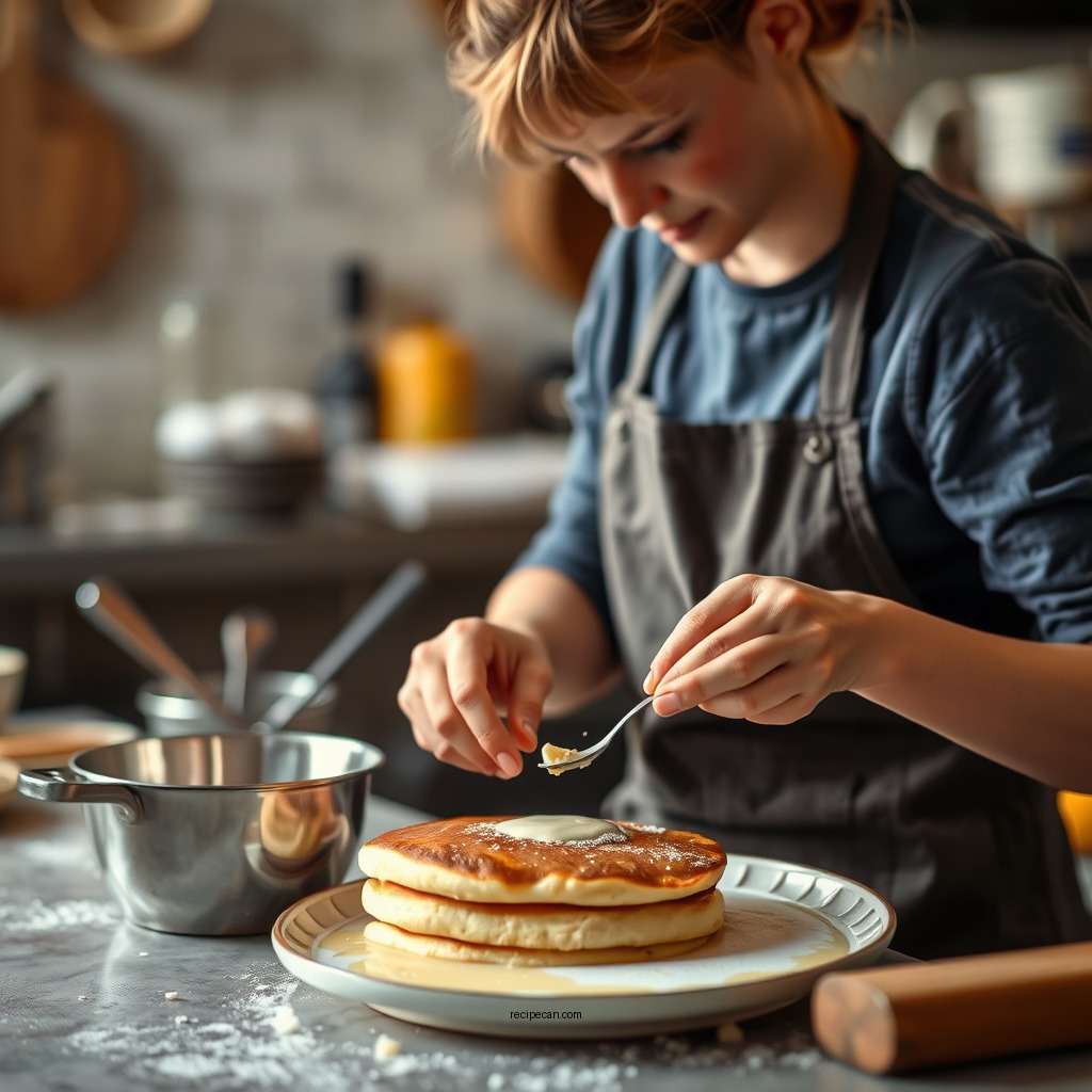 Preparing the Batter - sourdough pancakes recipe