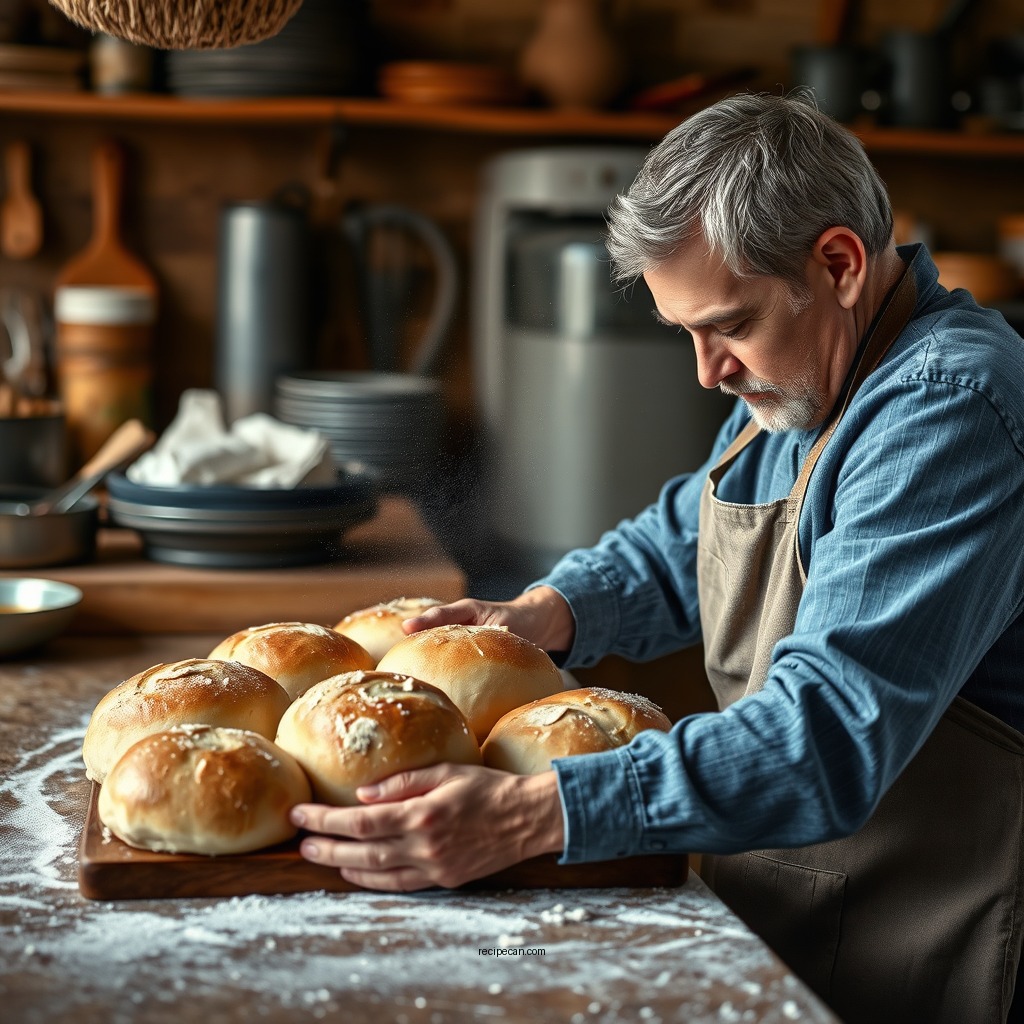 Preparing the Dough - sourdough rolls recipe