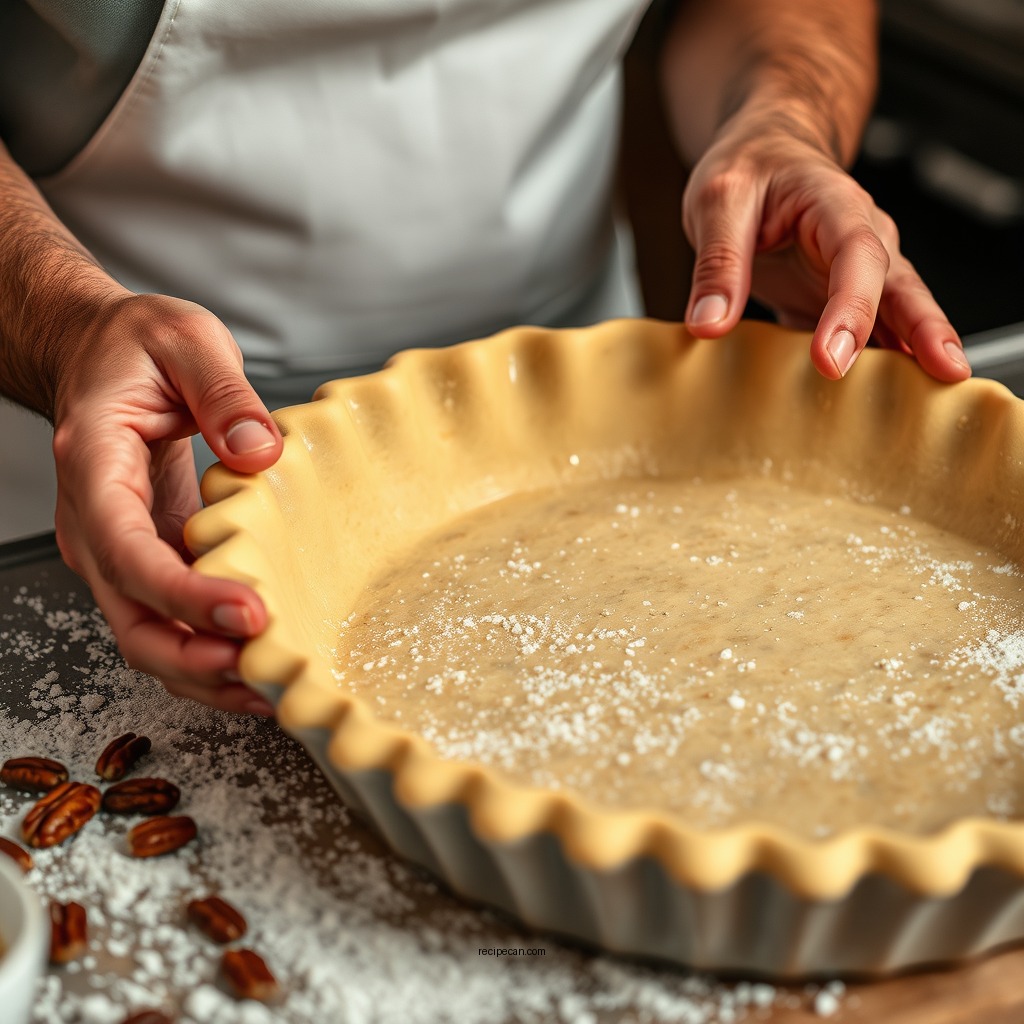 Preparing the Pie Crust - southern pecan pie recipe