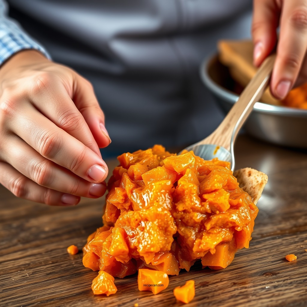 Making the Pie Filling - southern sweet potato pie recipe