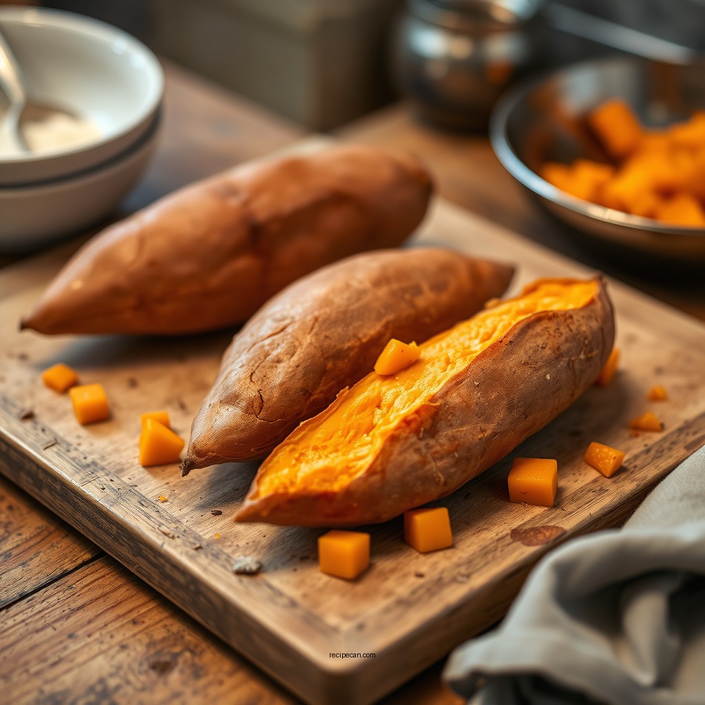 Preparing the Sweet Potatoes - southern sweet potato pie recipe