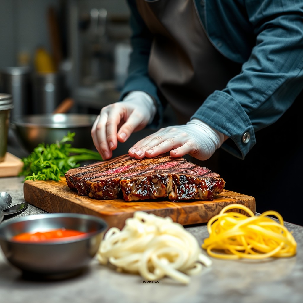 Preparing the Steak - southwest steak salad recipe