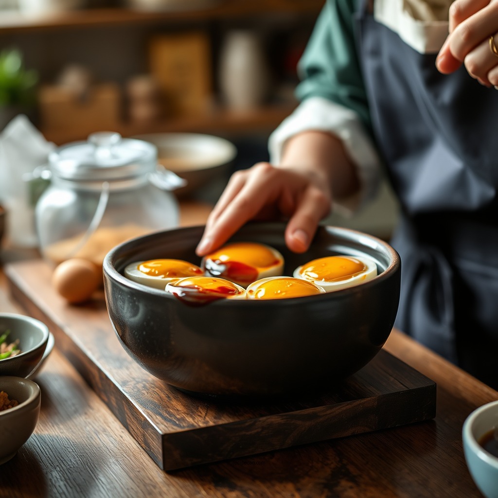 Preparing the Eggs - soy sauce eggs recipe