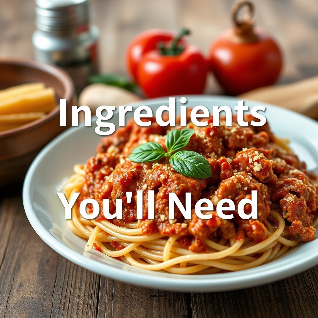Ingredients You'll Need - spaghetti and meat sauce recipe