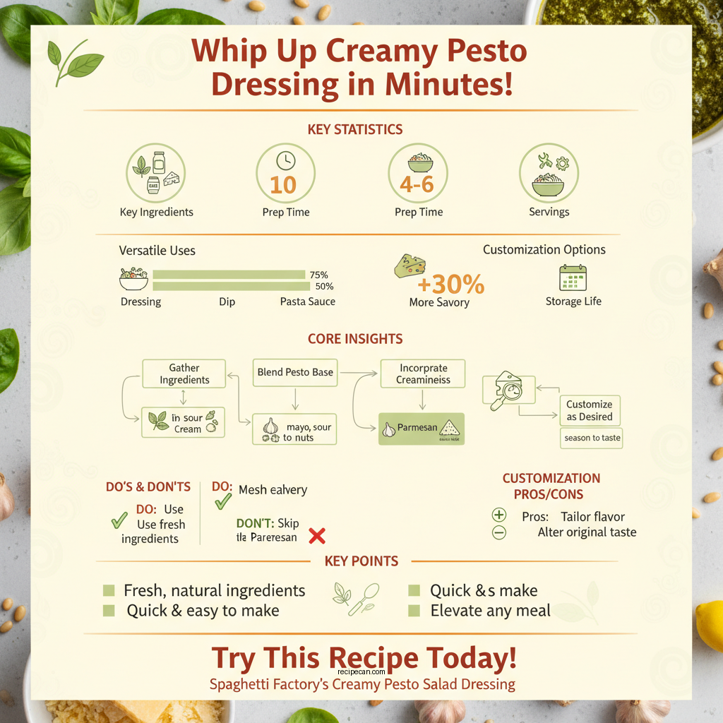 spaghetti factory creamy pesto salad dressing recipe - Data Infographic and Statistics