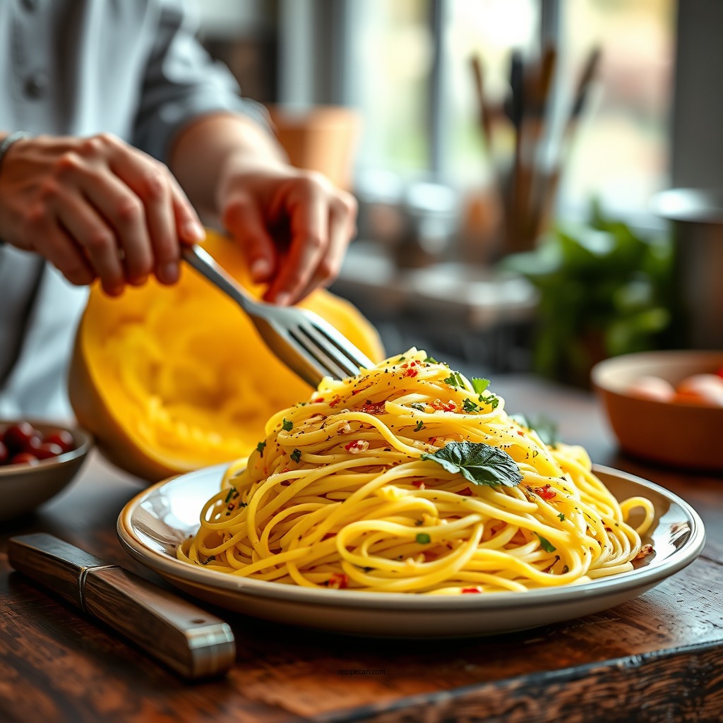 Preparing the Spaghetti Squash - spaghetti squash recipe spaghetti