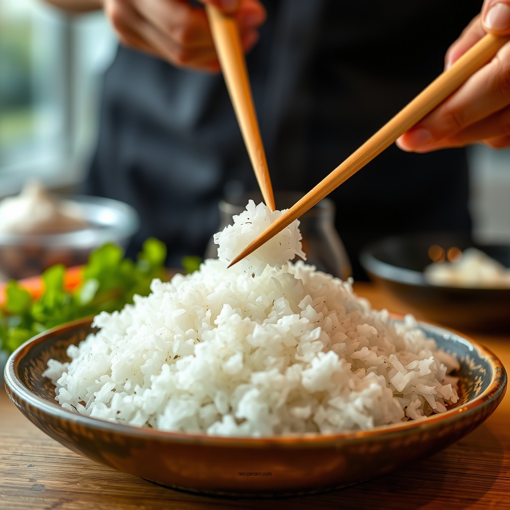 Preparing Sushi Rice - spicy tuna roll recipe