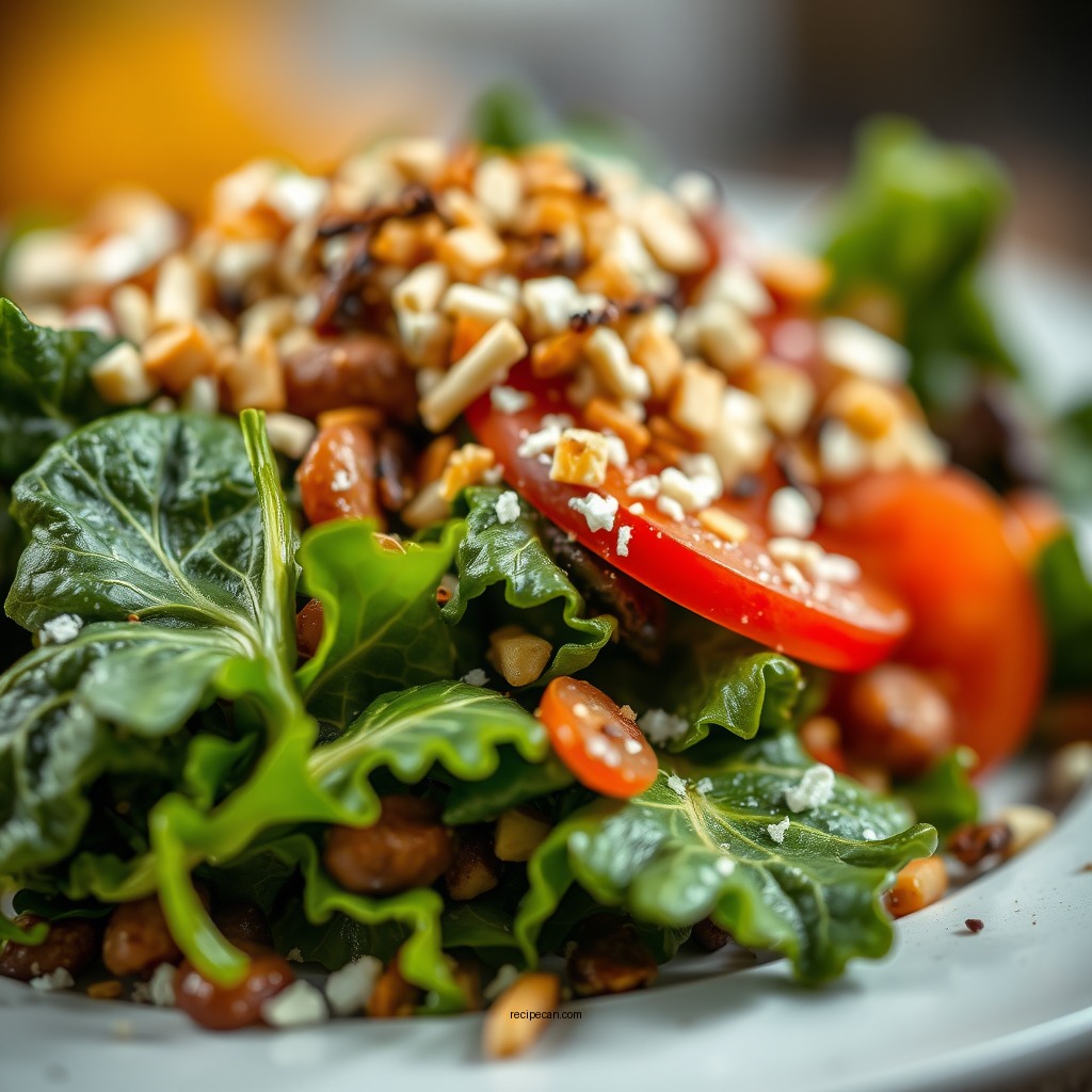 Adding Flavorful Toppings - spinach and kale salad recipe