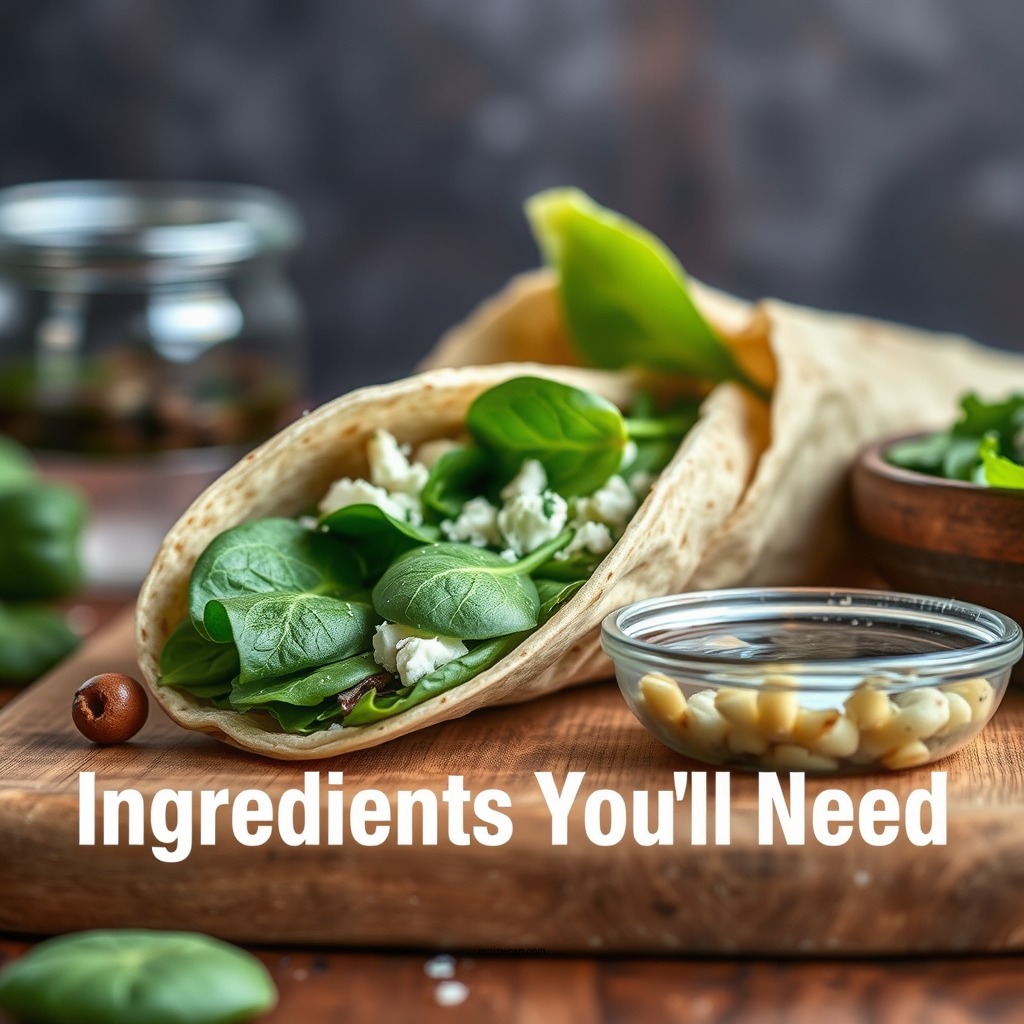 Ingredients You'll Need - spinach feta wrap recipe
