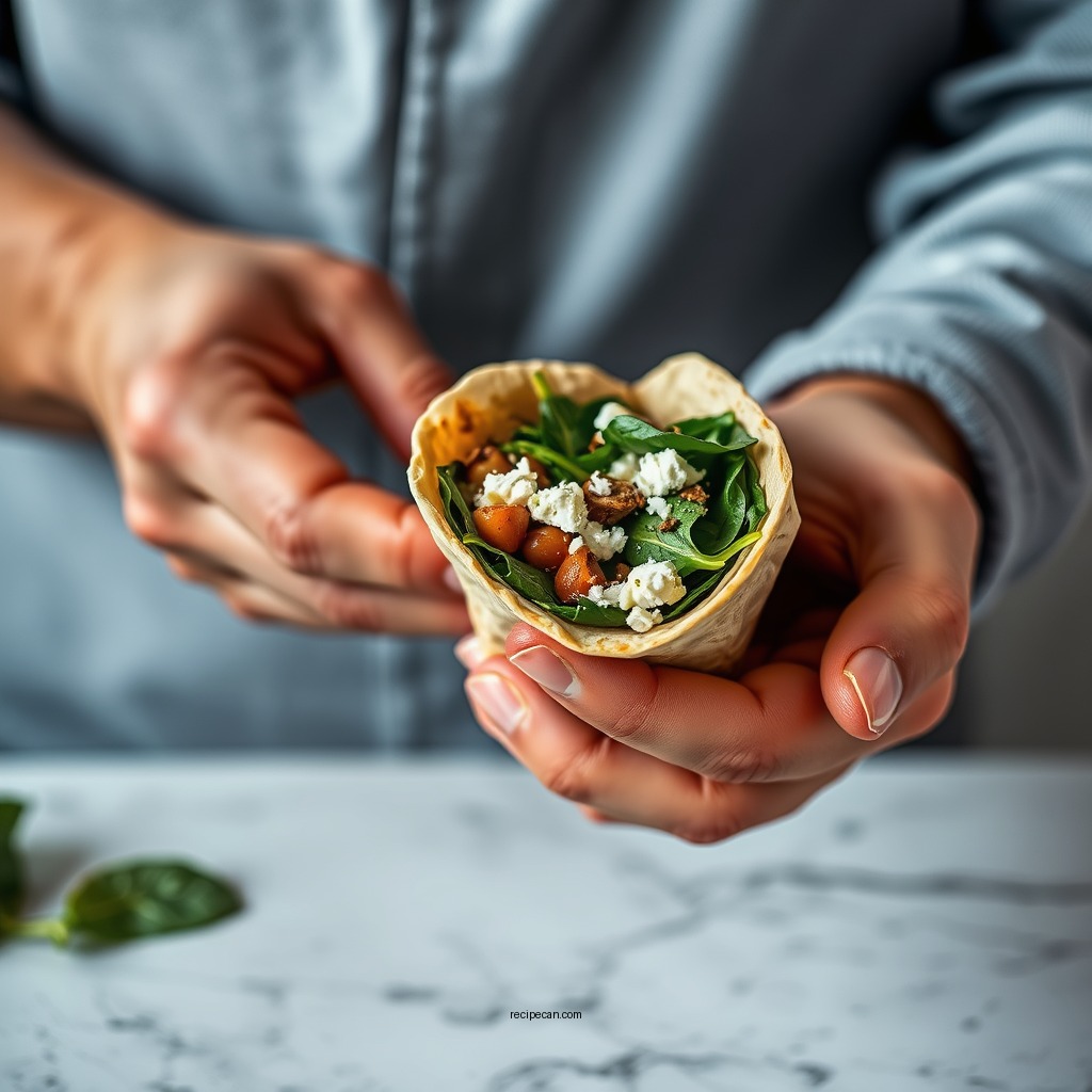 Step-by-Step Instructions - spinach feta wrap recipe