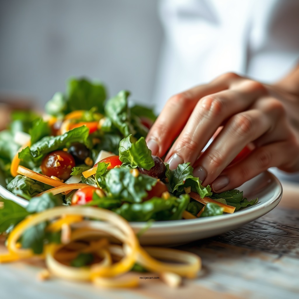 Creating the Dressing - spinach kale salad recipe