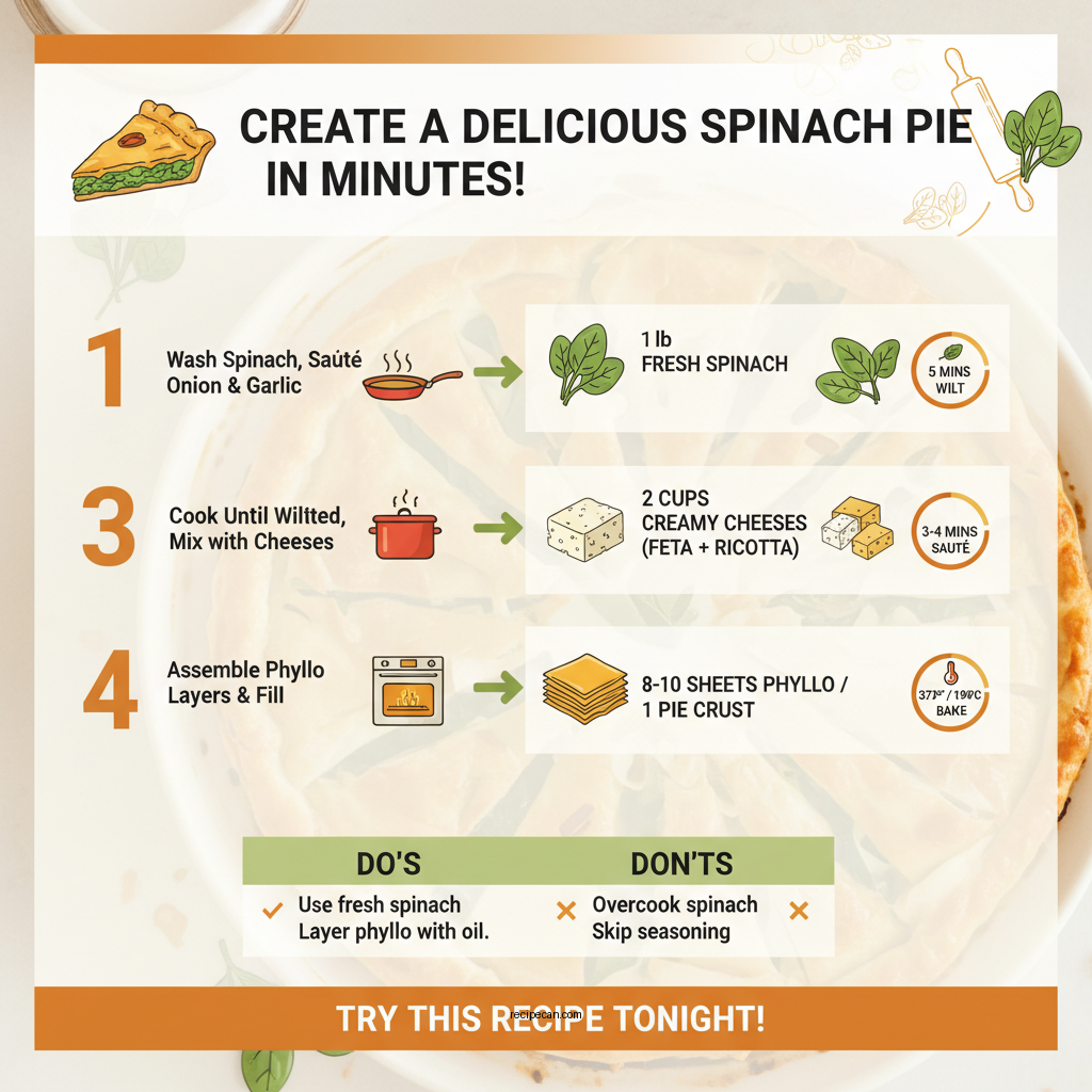 spinach pie recipe - Data Infographic and Statistics
