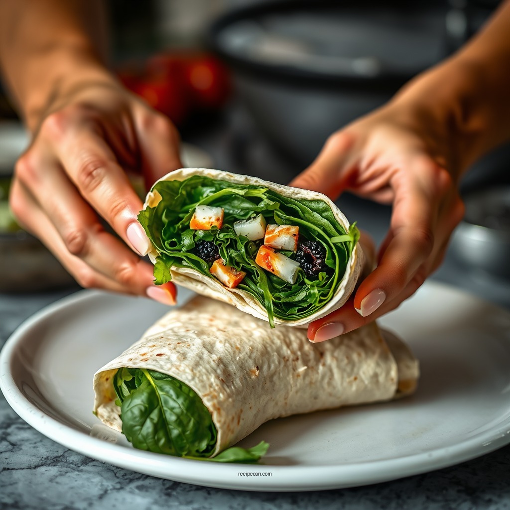 Preparing the Spinach Wrap - spinach wrap recipe