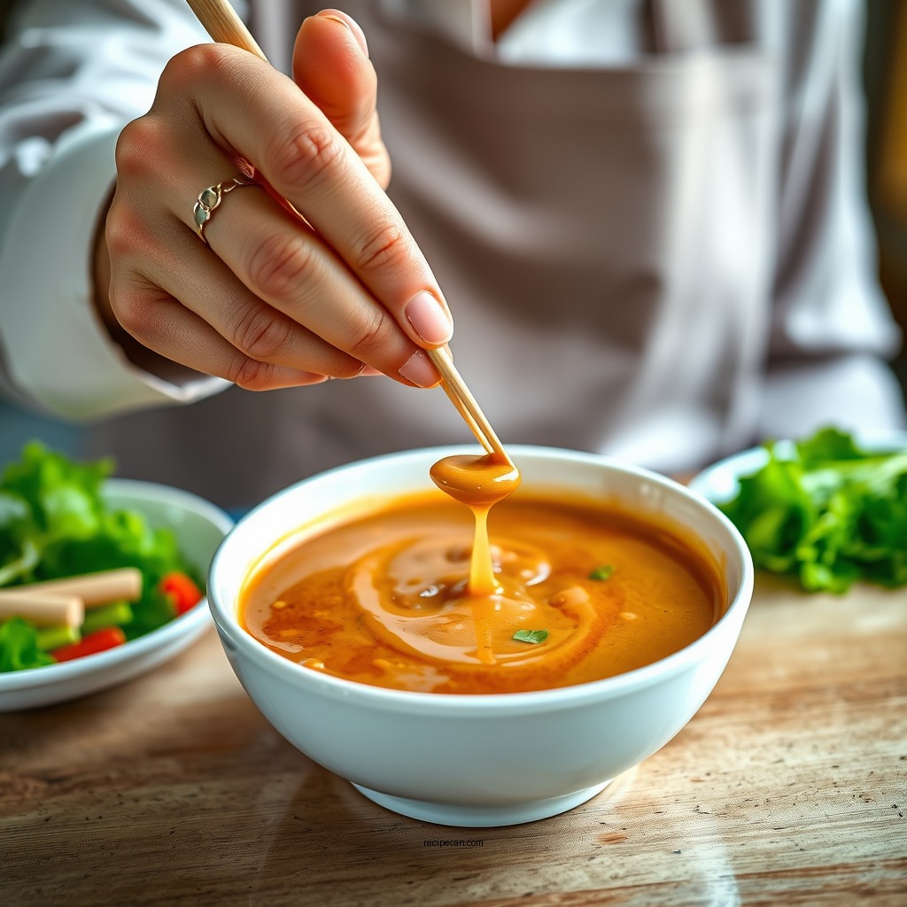 Step-by-Step Preparation - spring roll peanut sauce recipe