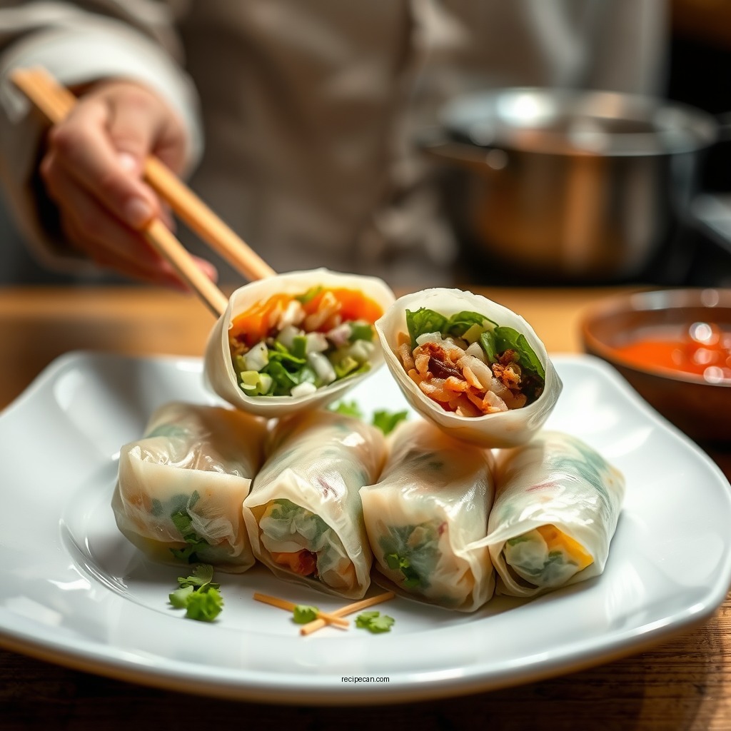 Preparing the Fillings - spring roll recipe