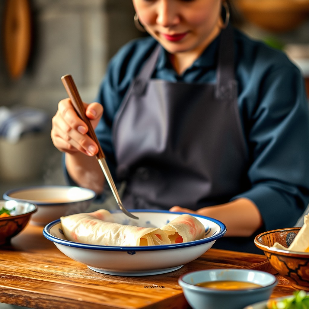 Preparing the Filling - spring rolls recipe