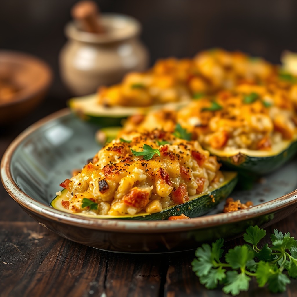 Savory Stuffed Zucchini Boats - squash recipes stuffed