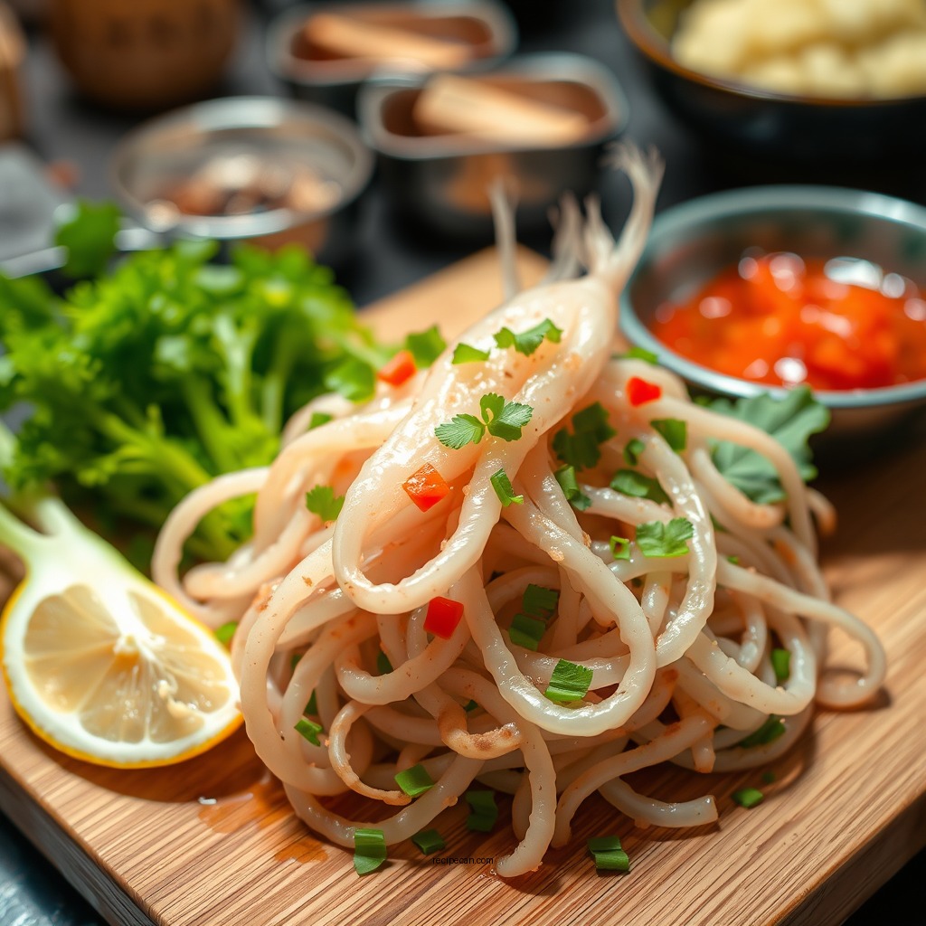 Ingredients for Japanese Squid Salad - squid salad japanese recipe