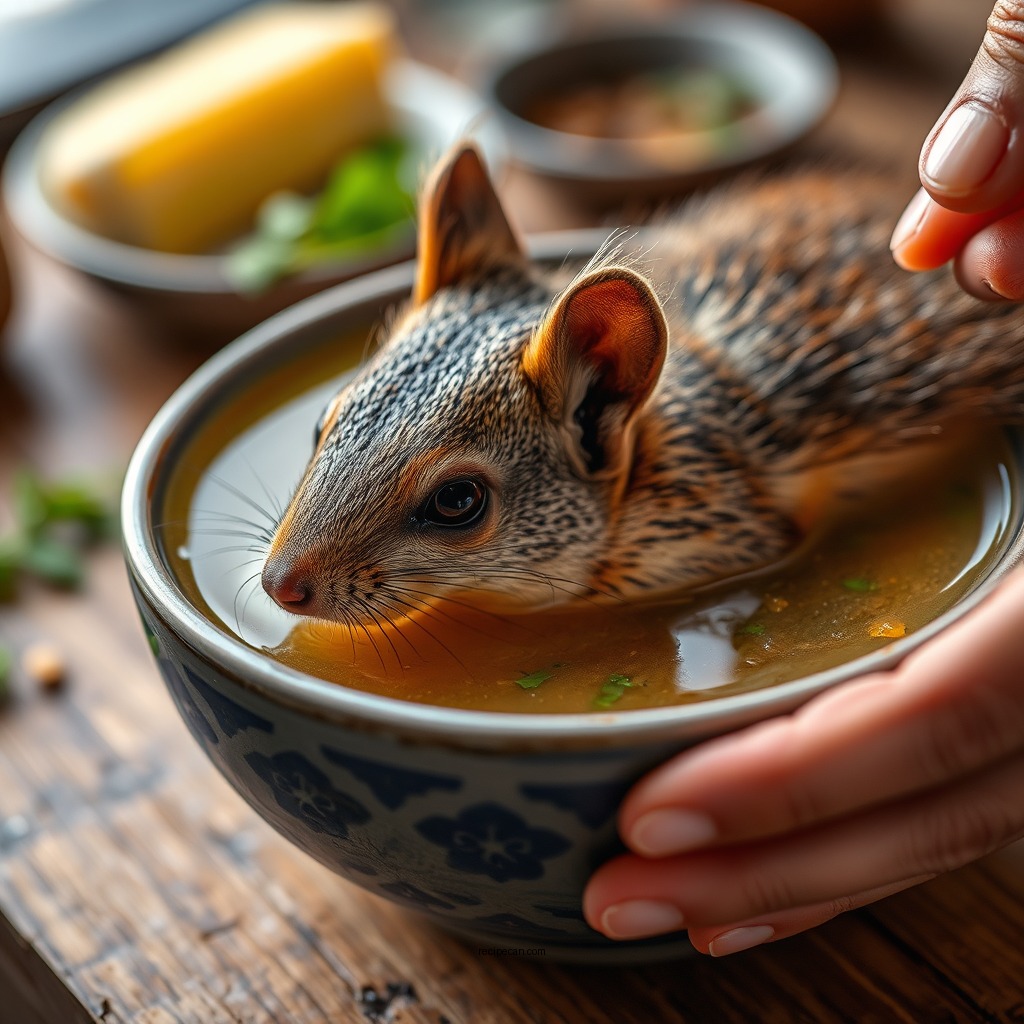 Making the Broth - squirrel soup recipe