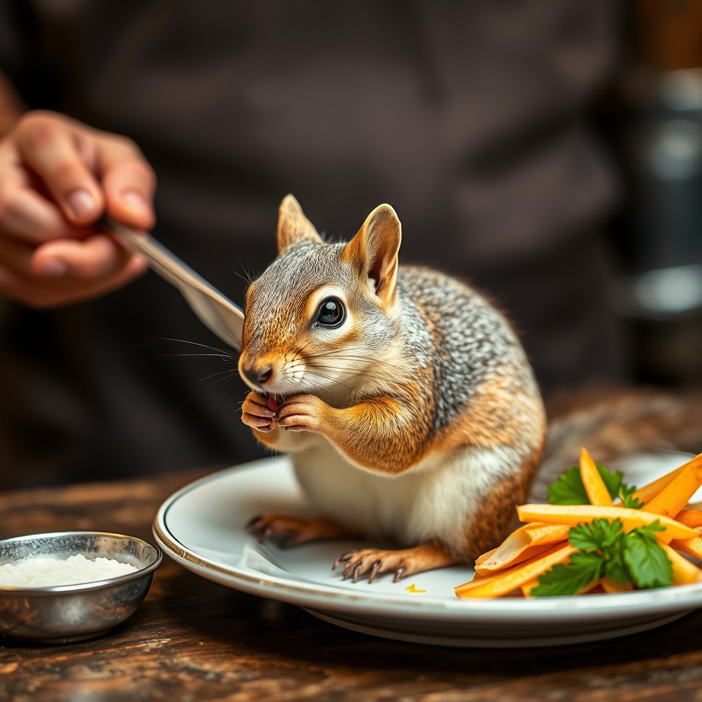 Preparing the Squirrel - squirrel soup recipe