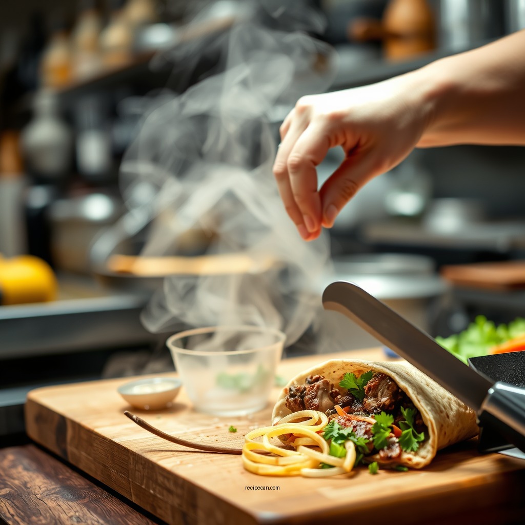 Preparing the Steak - steak wrap recipe