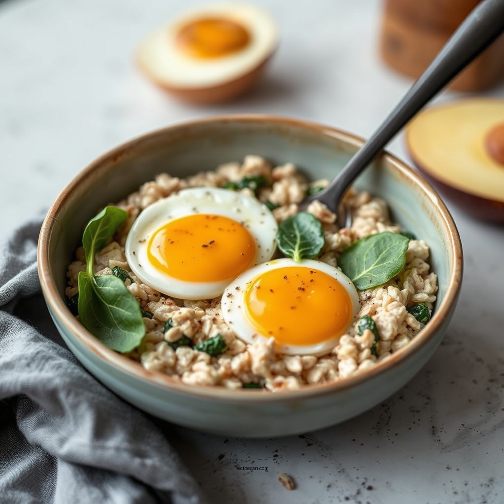 Savory Steel Cut Oats with Spinach and Eggs - steel cut oat breakfast recipes