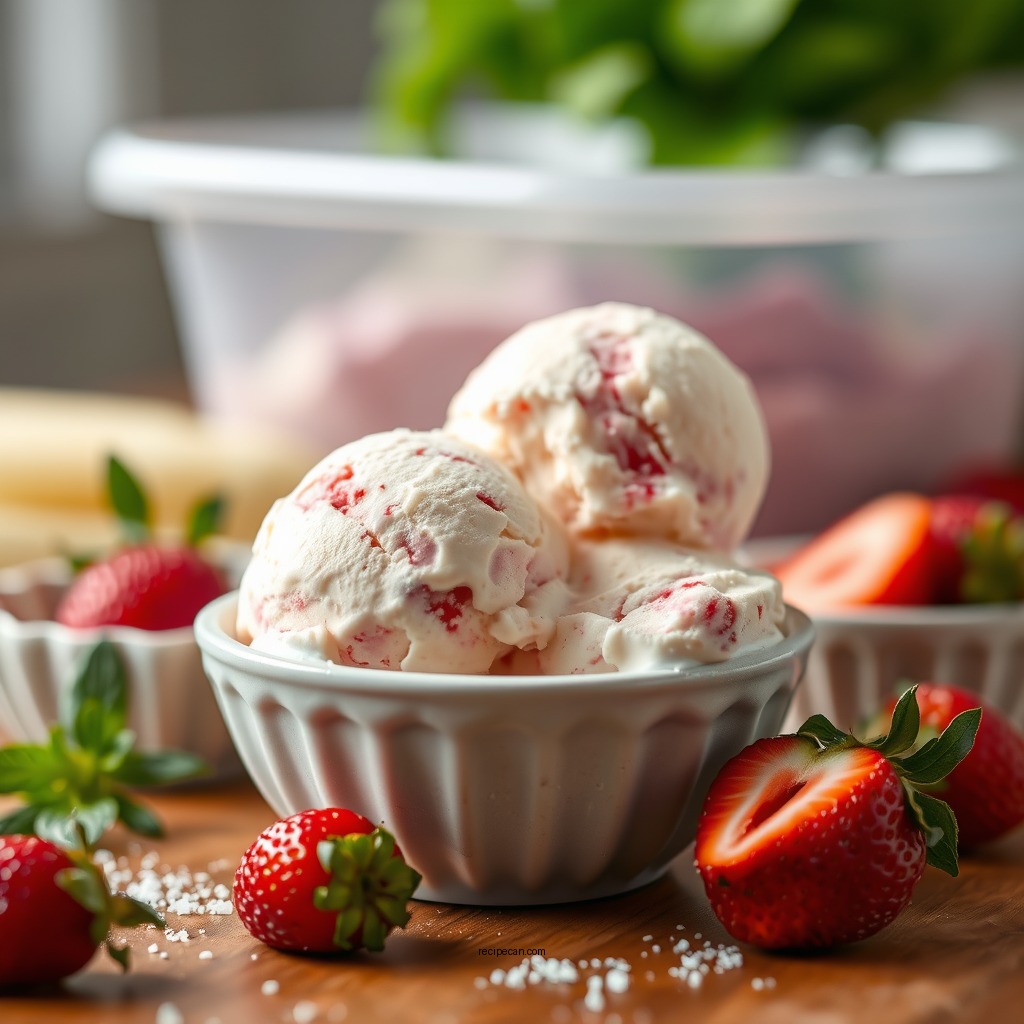 Making the Ice Cream Base - strawberries and cream ice cream recipe