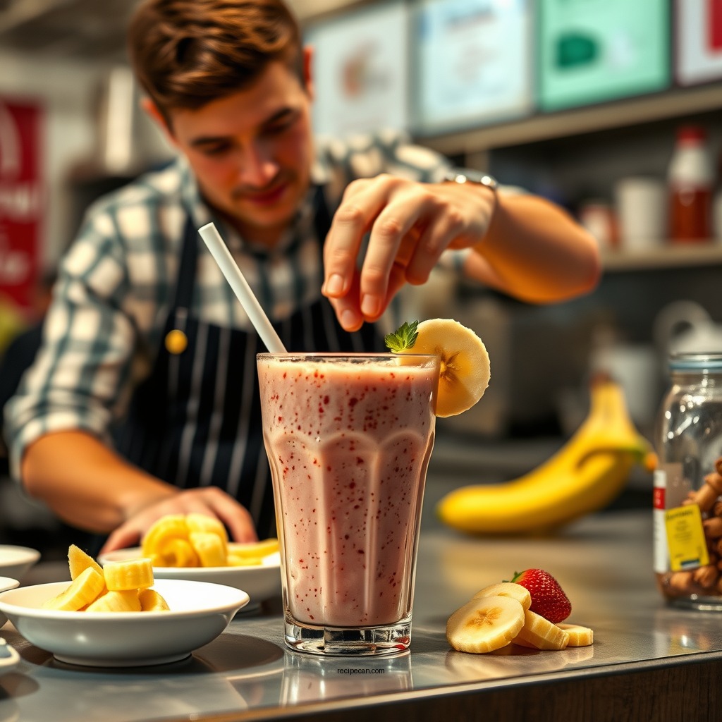 Step-by-Step Preparation - strawberry banana mcdonalds smoothie recipe