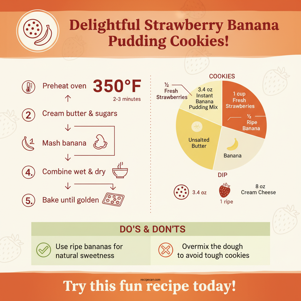 strawberry banana pudding cookies with cheesecake dip recipe - Data Infographic and Statistics