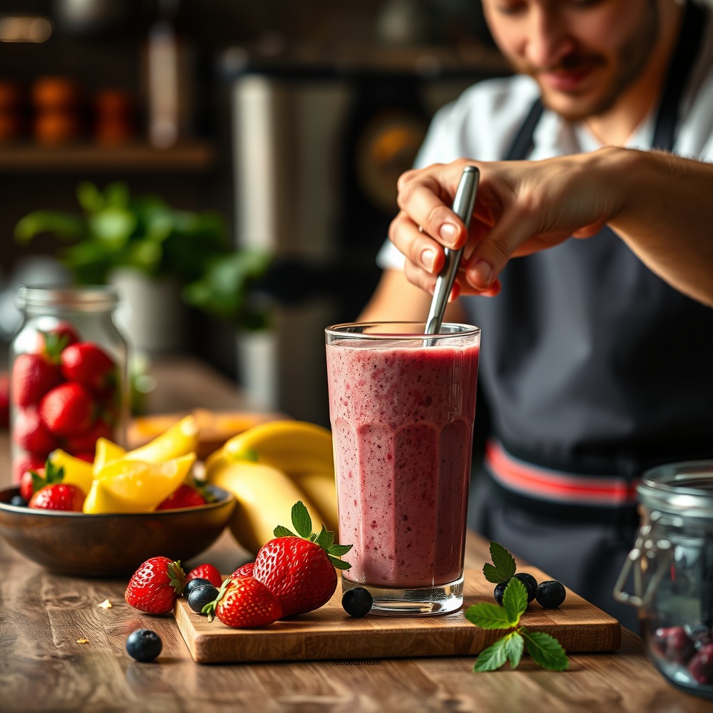 Preparation Steps - strawberry blueberry smoothie recipe