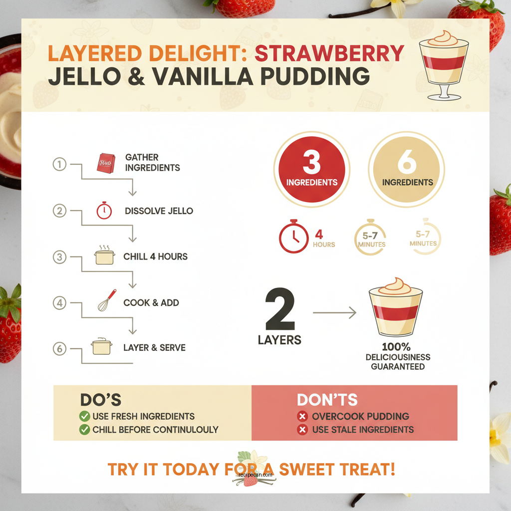 strawberry jello and vanilla pudding recipe - Data Infographic and Statistics