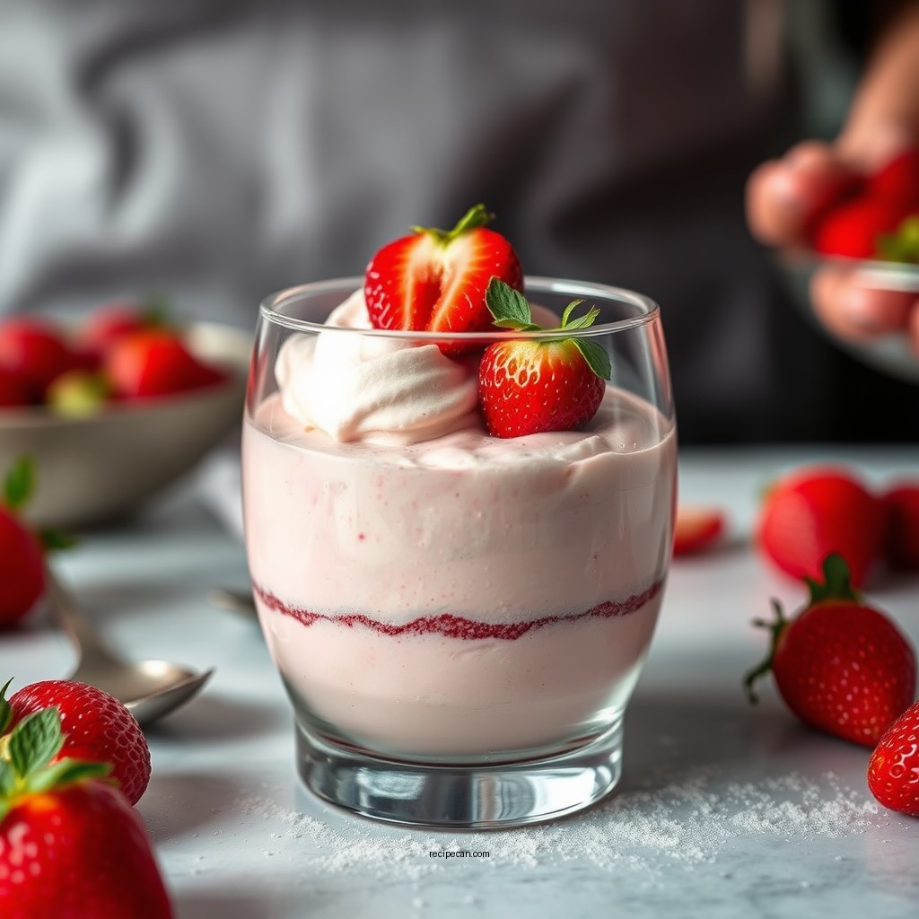 Making the Mousse Base - strawberry mousse recipe