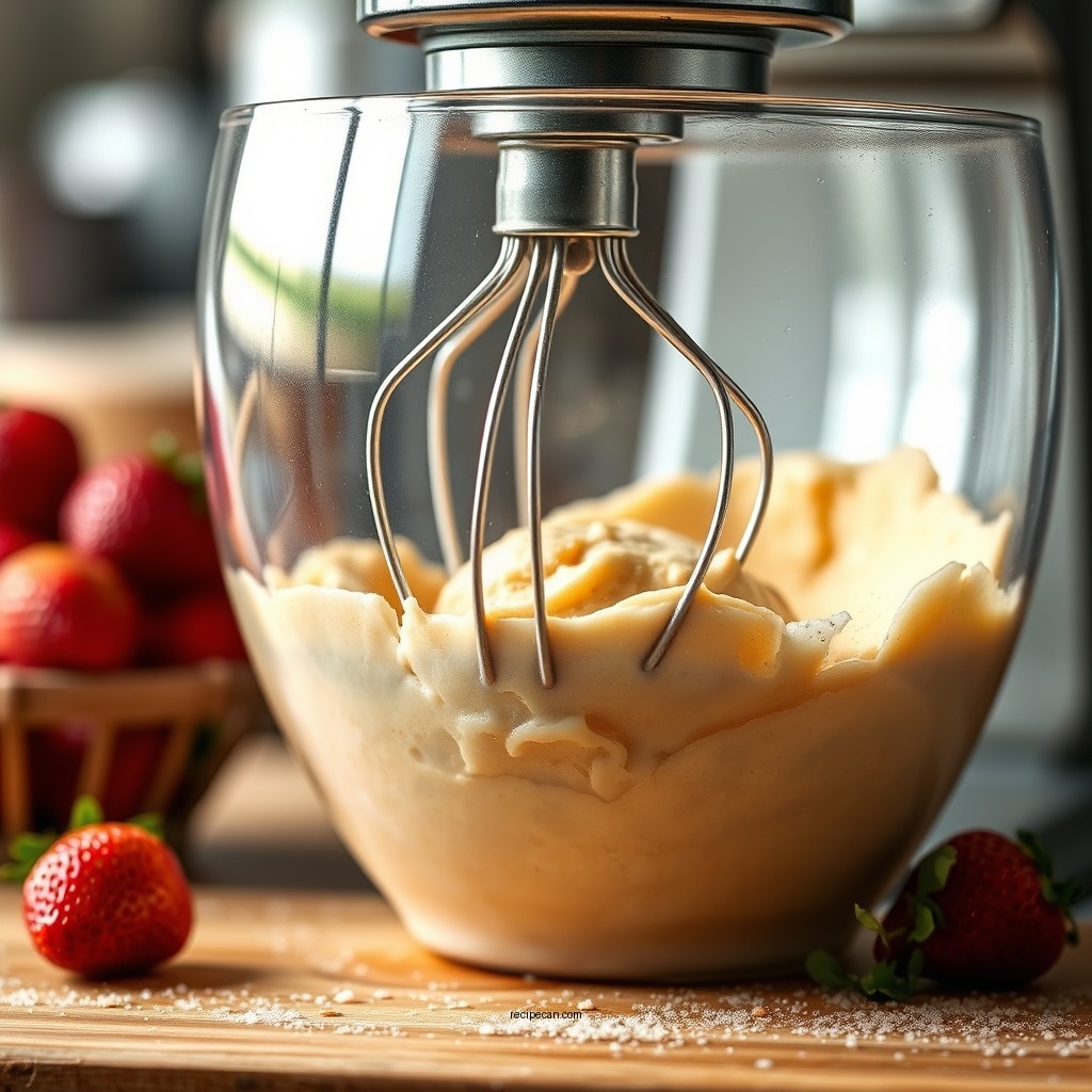 Mixing the Batter - strawberry muffin recipe