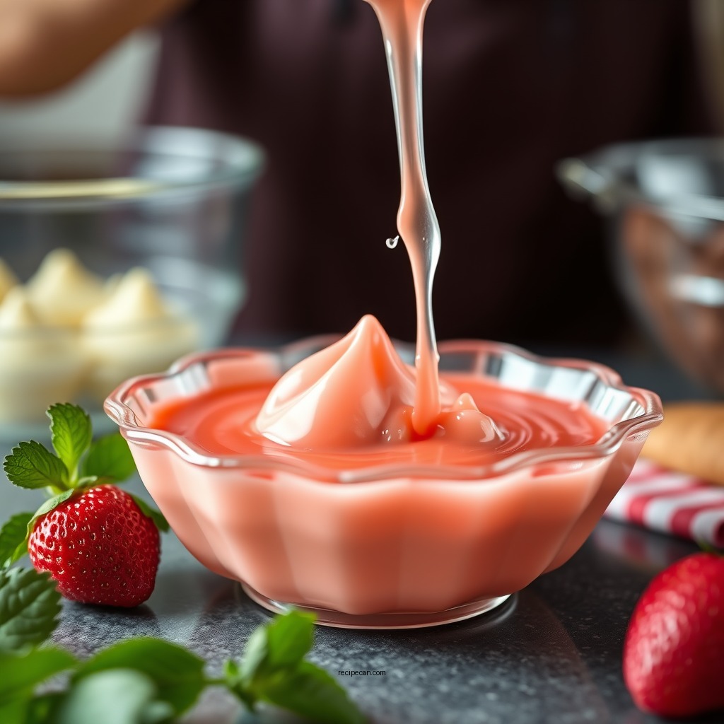 Making the Jello Mixture - strawberry pie recipe with jello