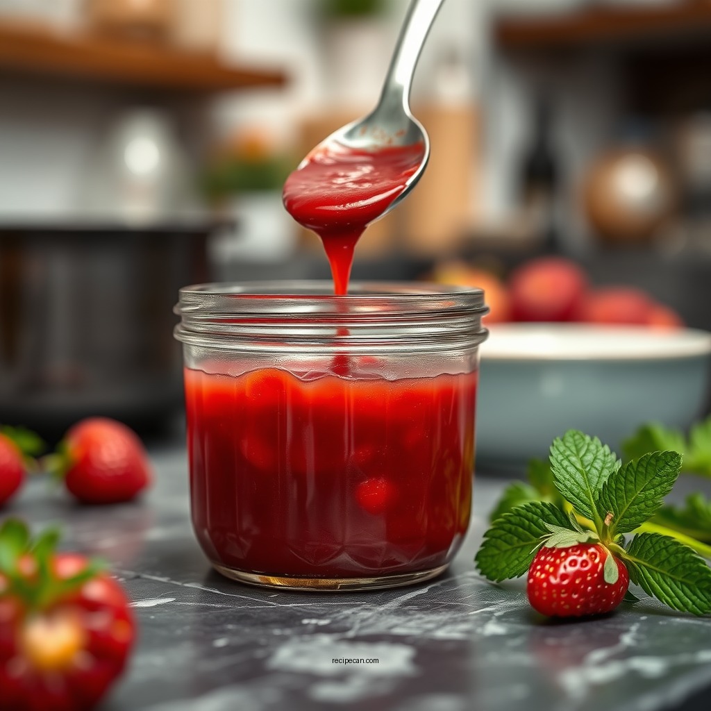 Cooking the Sauce - strawberry sauce recipe