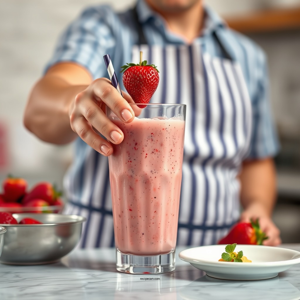 Preparation Steps - strawberry smoothie recipe with milk