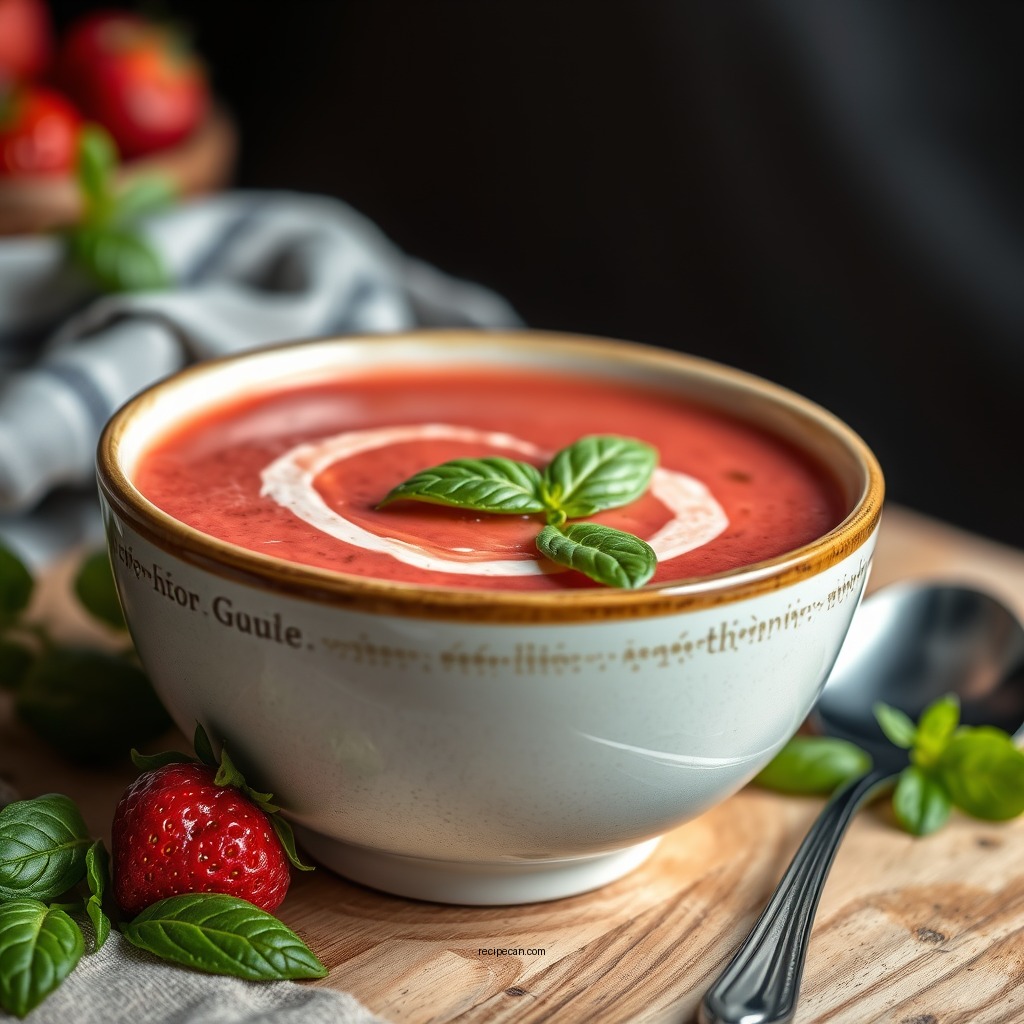 Strawberry-Basil Soup - strawberry soup recipes cold