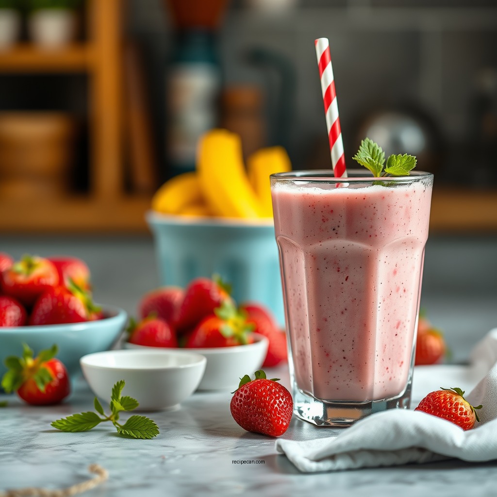Ingredients You'll Need - strawberry yogurt smoothie recipe